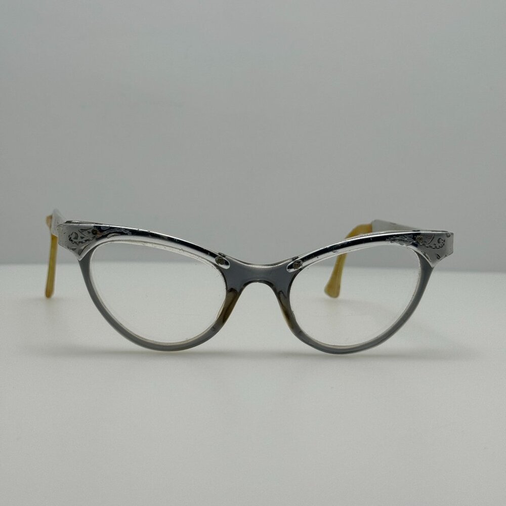 SRO Eyeglasses Eye Glasses Frames USA 5 1/2 Vintage Aluminum Cat Eye